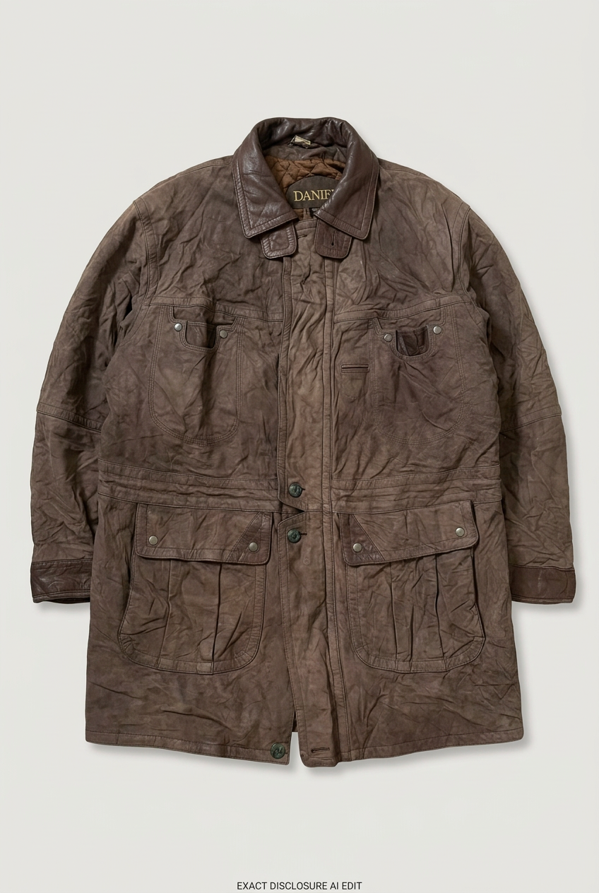 Danier brown utility coat front preview