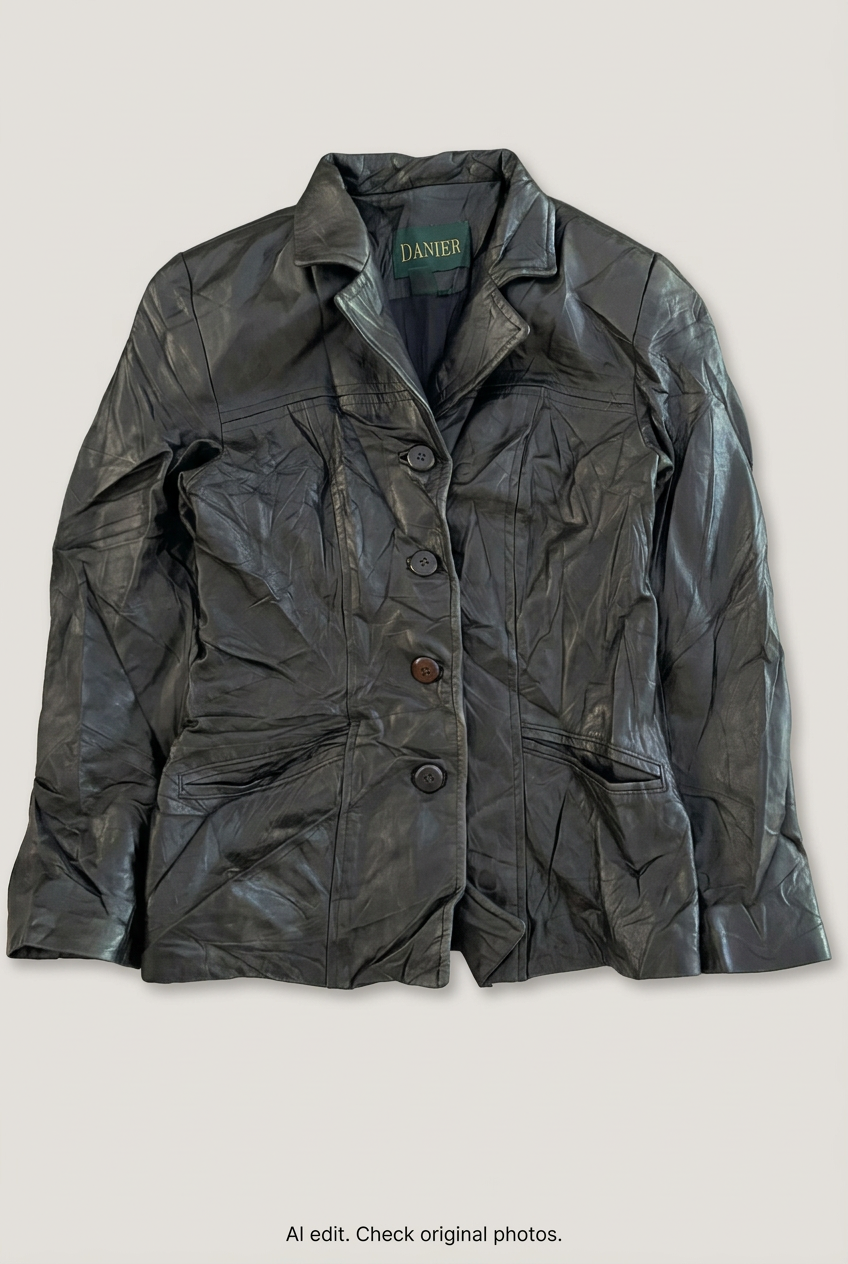 Danier tailored leather jacket front preview
