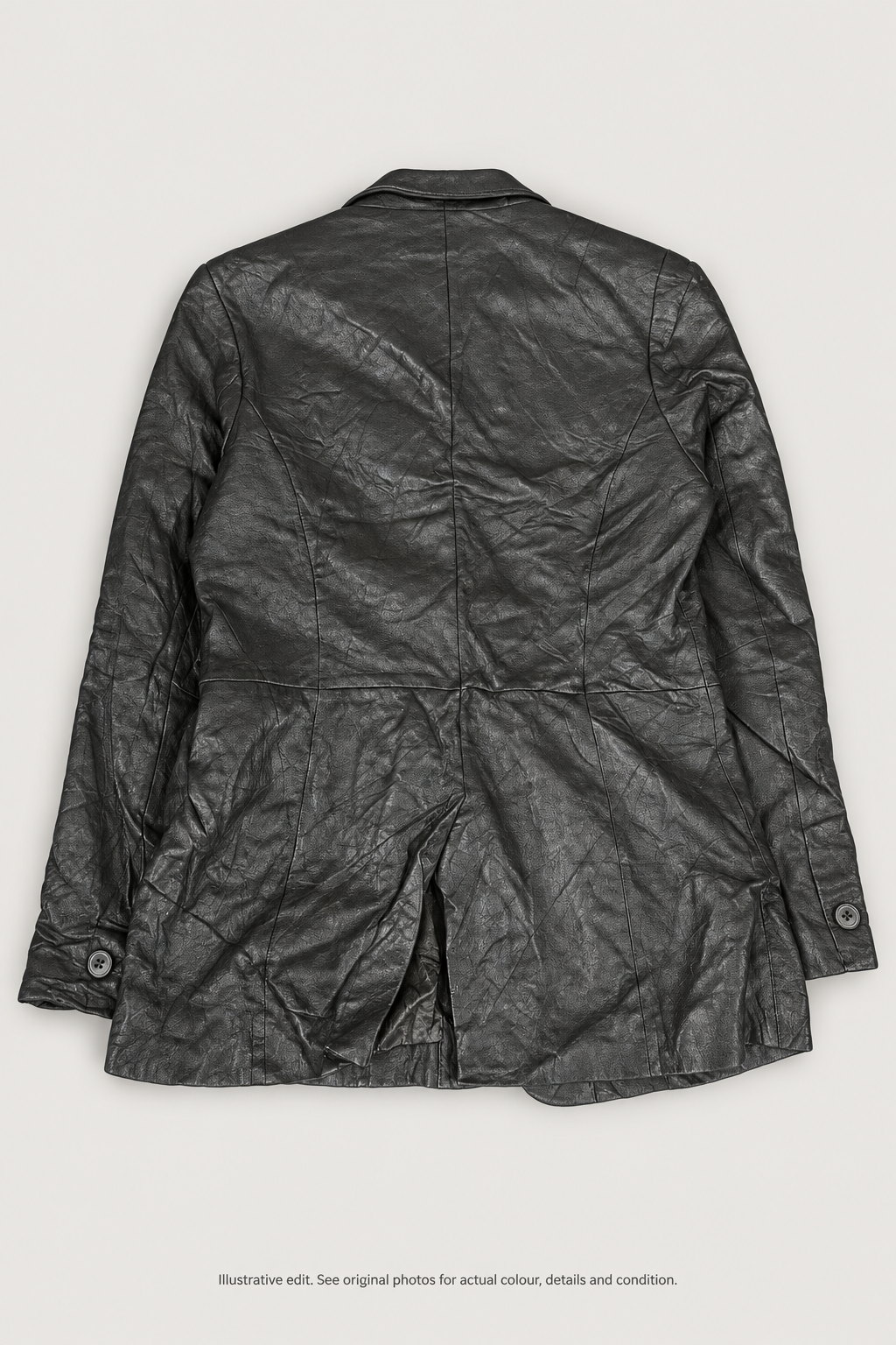 Dark leather blazer styled back