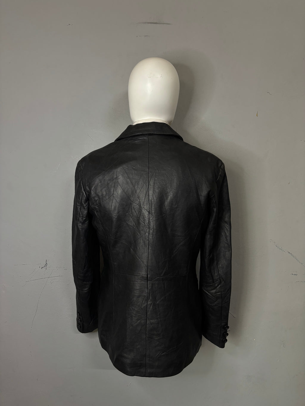 Leather Jackets Oversized Vintage Button leather
