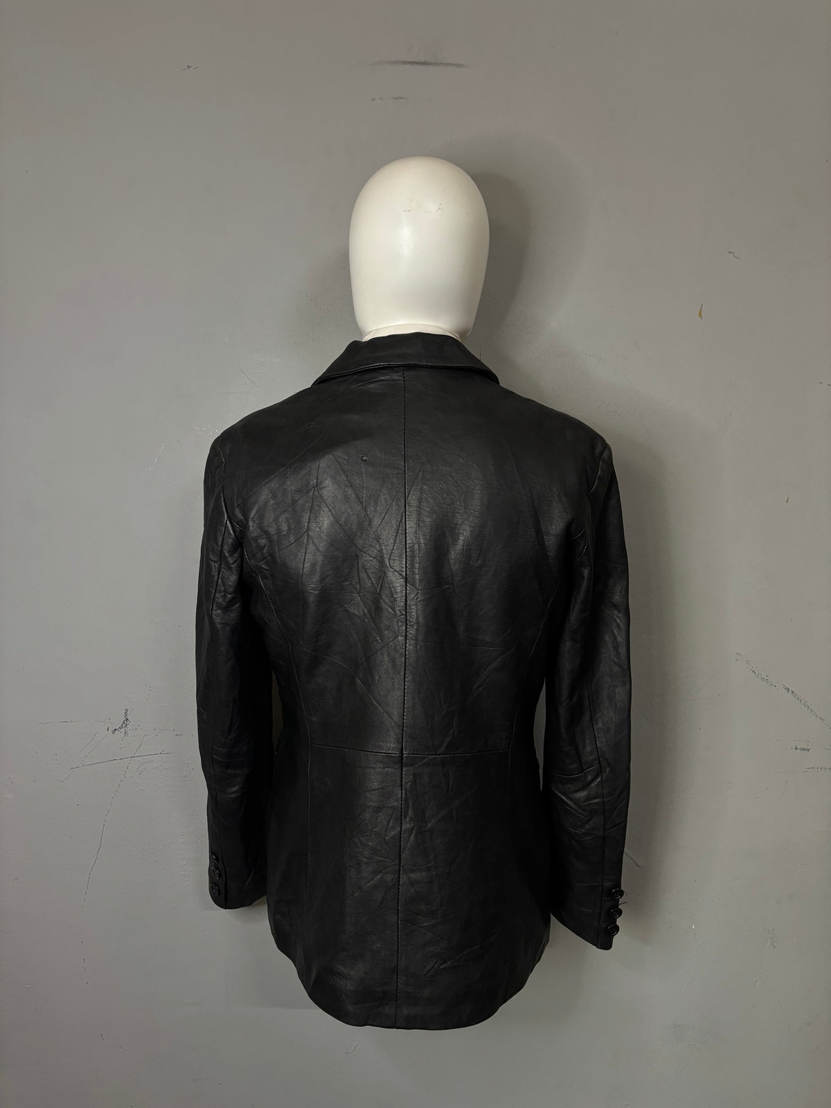 Leather Jackets Oversized Vintage Button leather