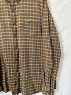 Flannel Shirt Vintage Streetwear Black Brown