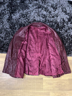 Leather Jackets Oversized Streetwear Burgundy