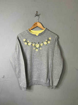 Sweatshirt Vintage Streetwear Oversized Yellow roses