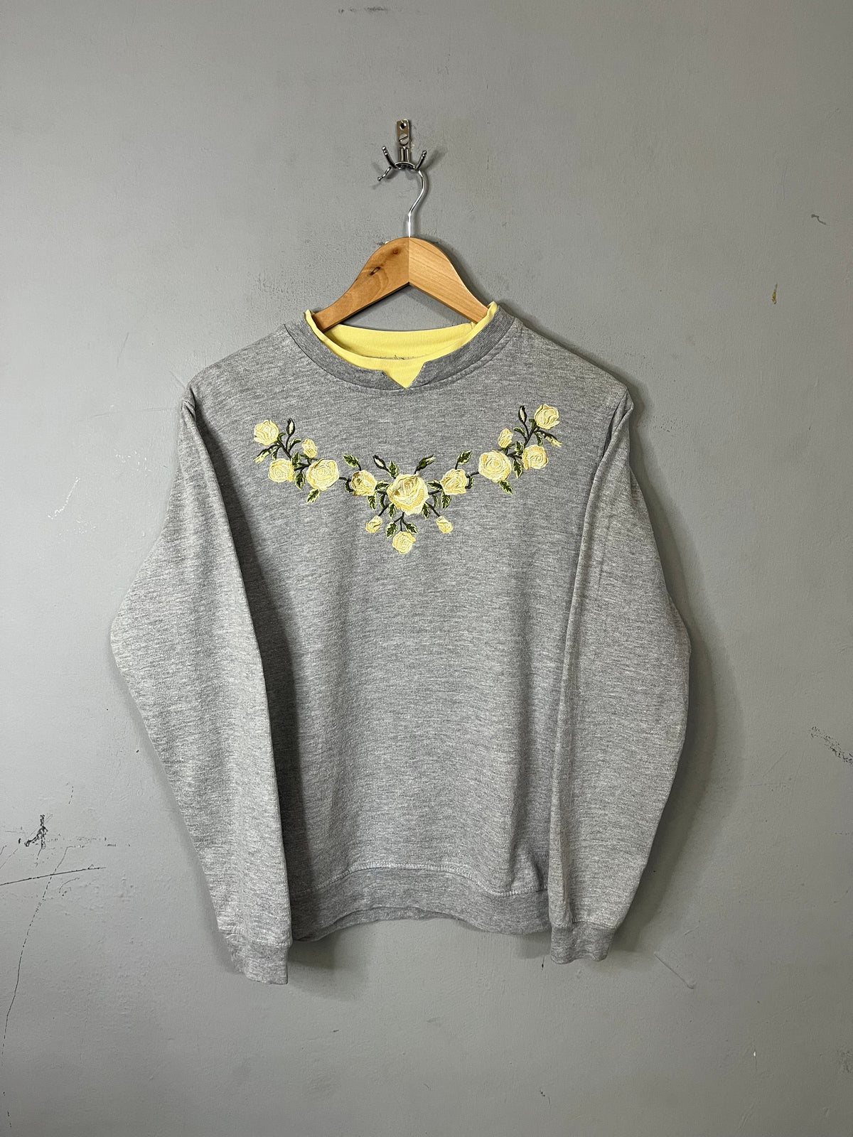 Sweatshirt Vintage Streetwear Oversized Yellow roses