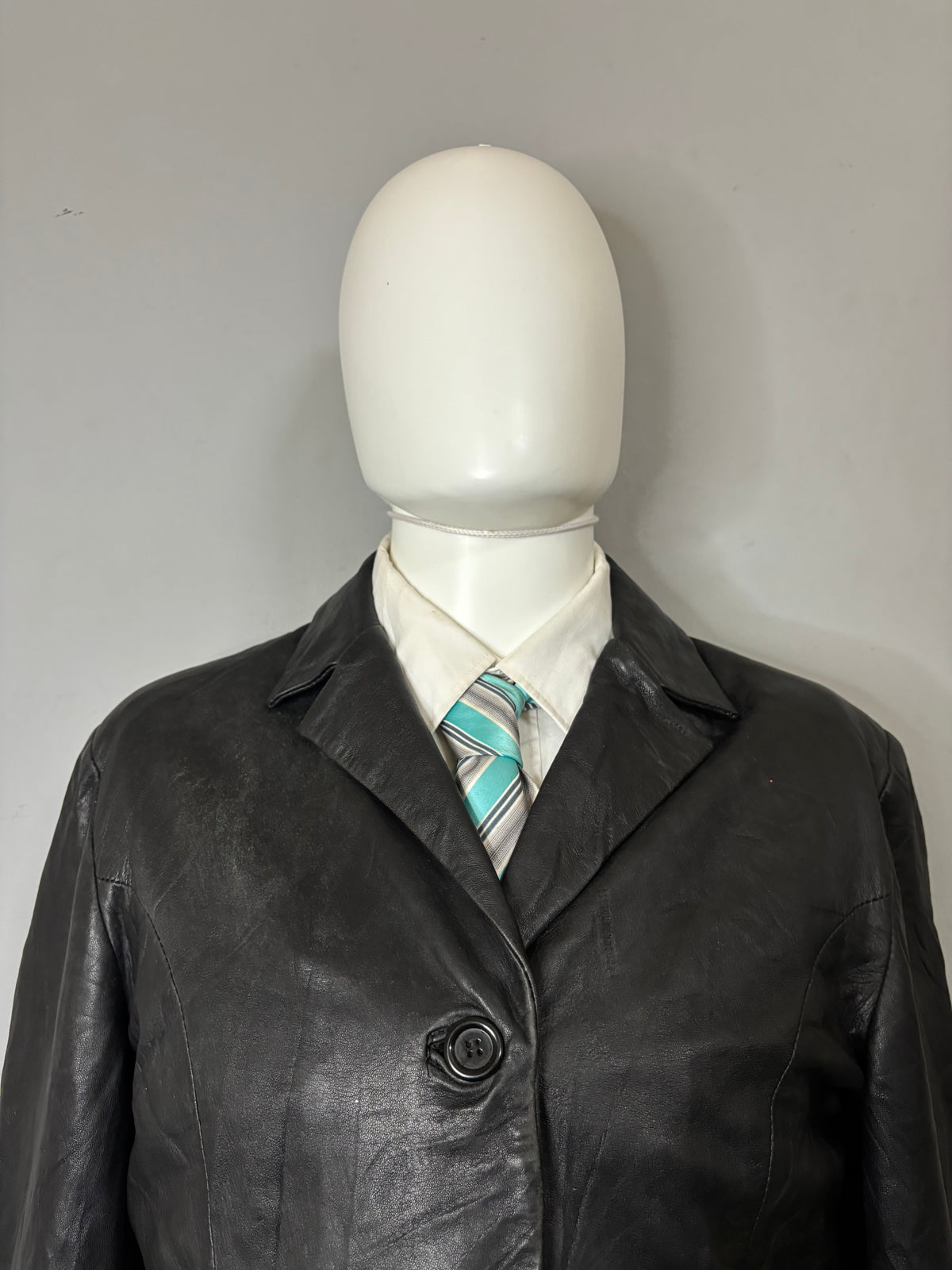 Leather Jackets Oversized Vintage Button leather