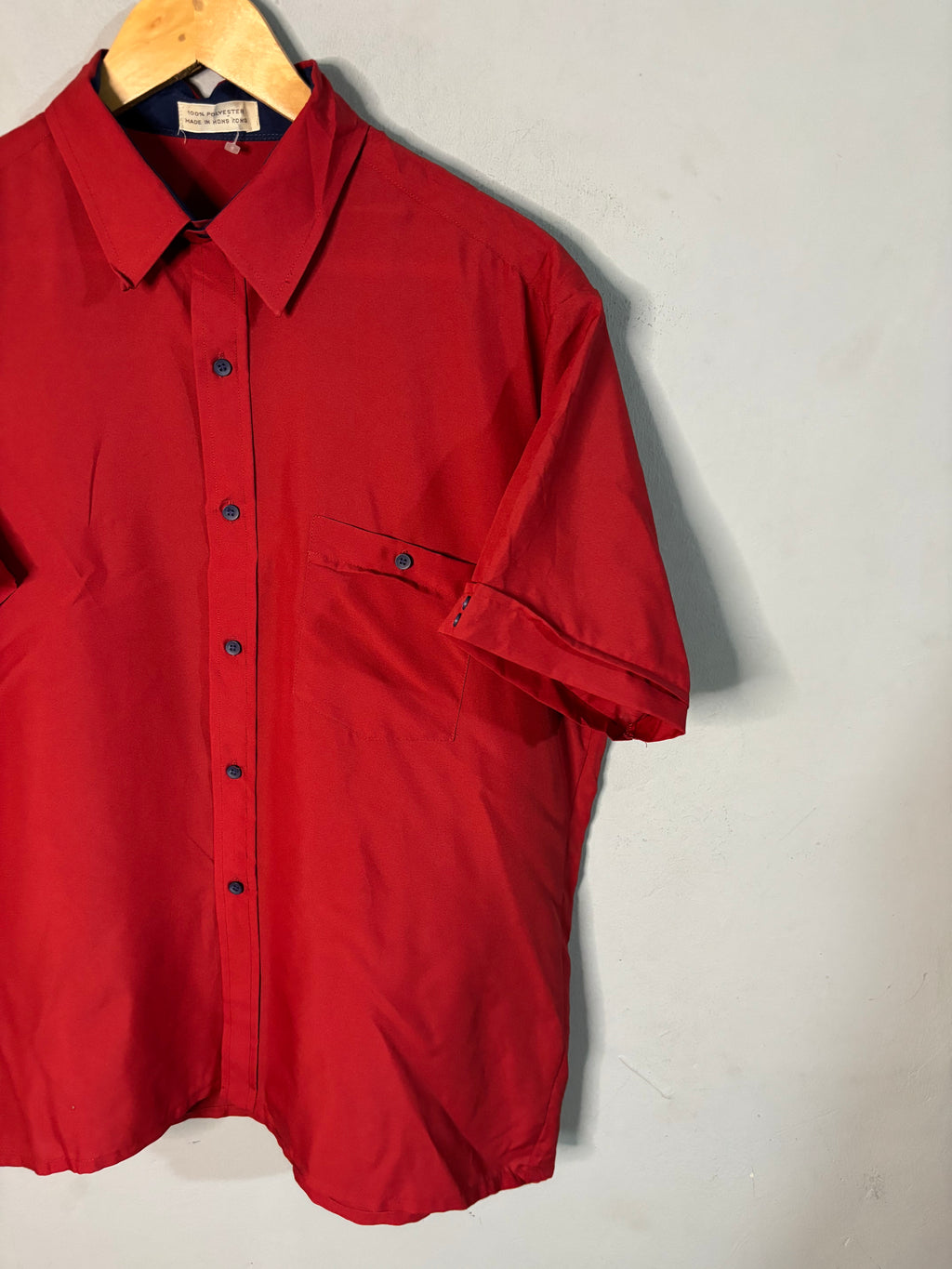 Half Sleeve Shirts Vintage Streetwear Red shirt