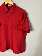Half Sleeve Shirts Vintage Streetwear Red shirt
