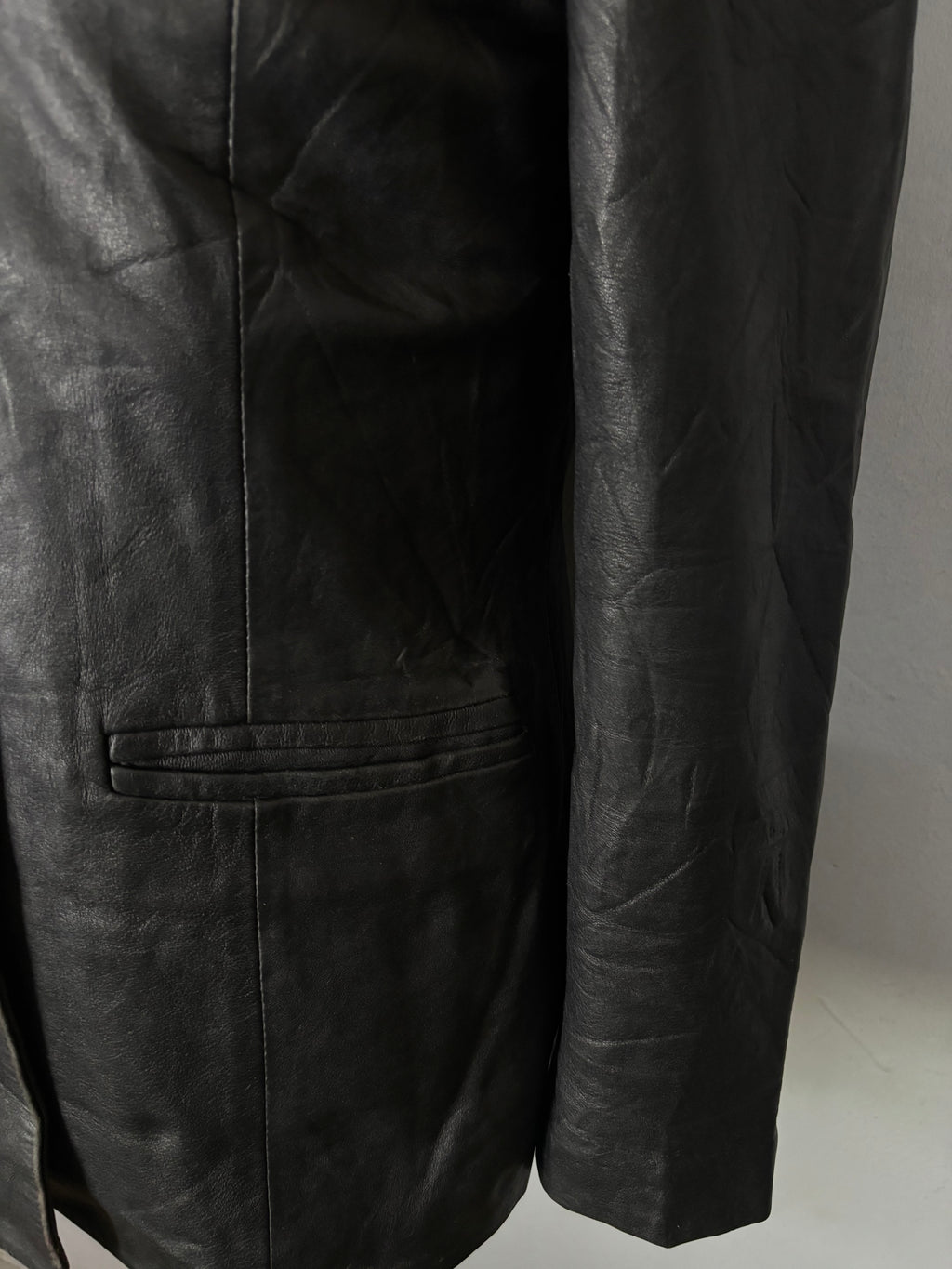 Leather Jackets Oversized Vintage Button leather