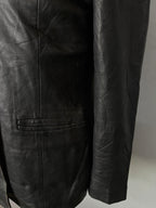 Leather Jackets Oversized Vintage Button leather