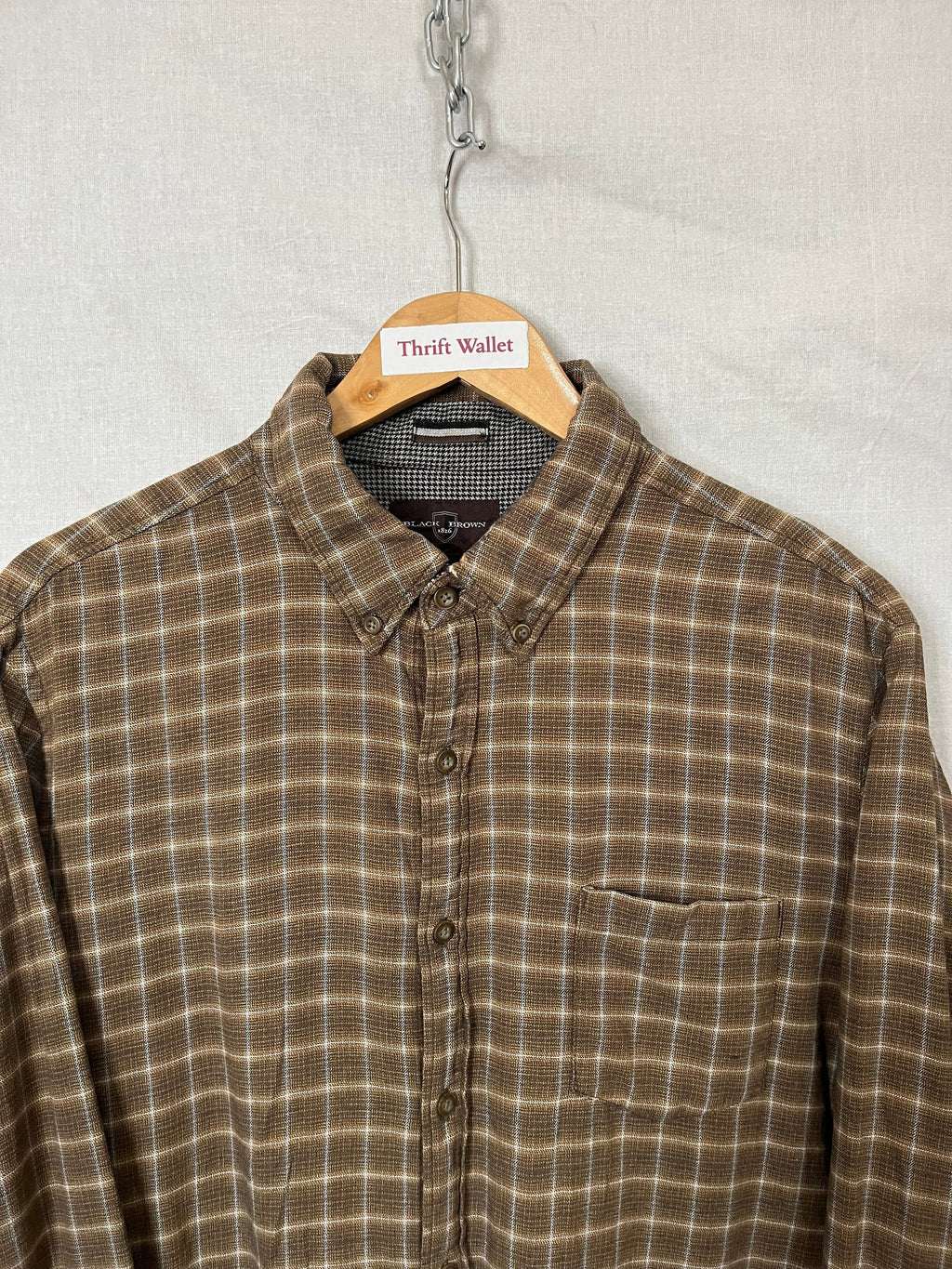 Flannel Shirt Vintage Streetwear Black Brown