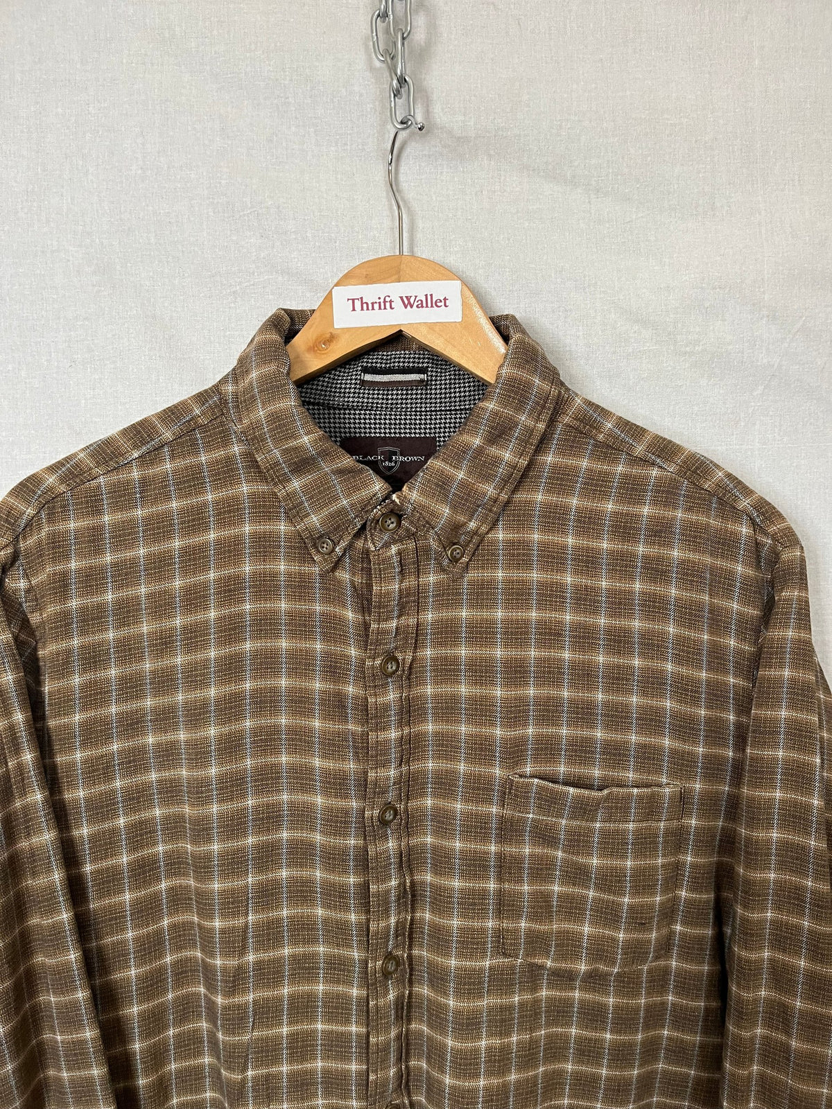 Flannel Shirt Vintage Streetwear Black Brown
