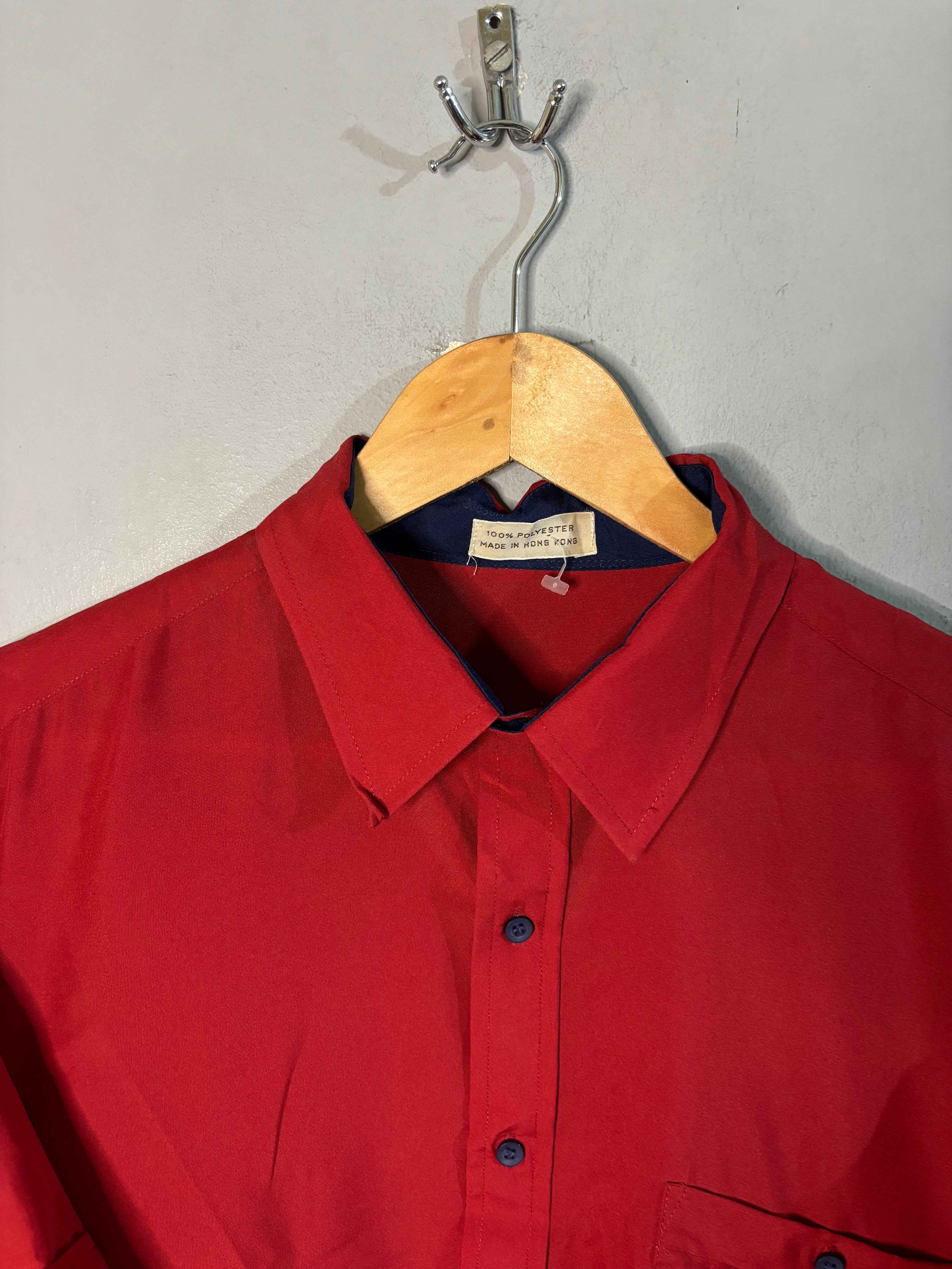 Half Sleeve Shirts Vintage Streetwear Red shirt
