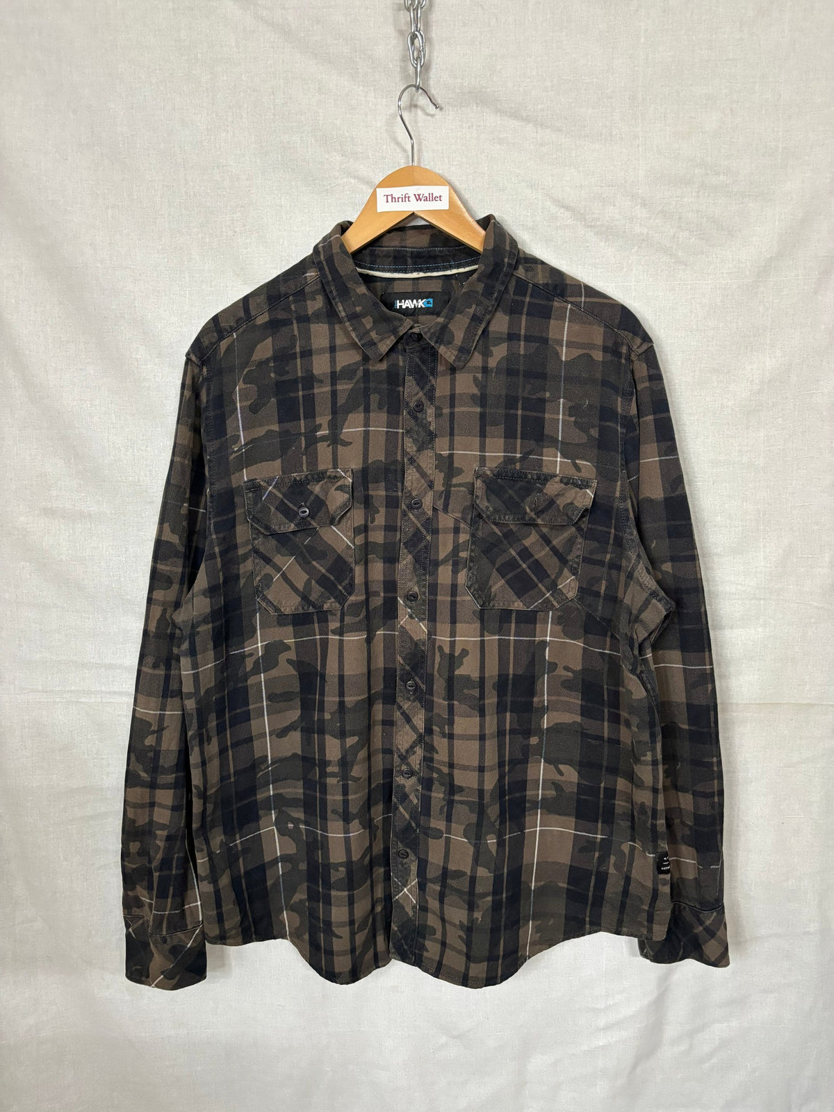 Flannel Shirt Vintage Streetwear Hawks