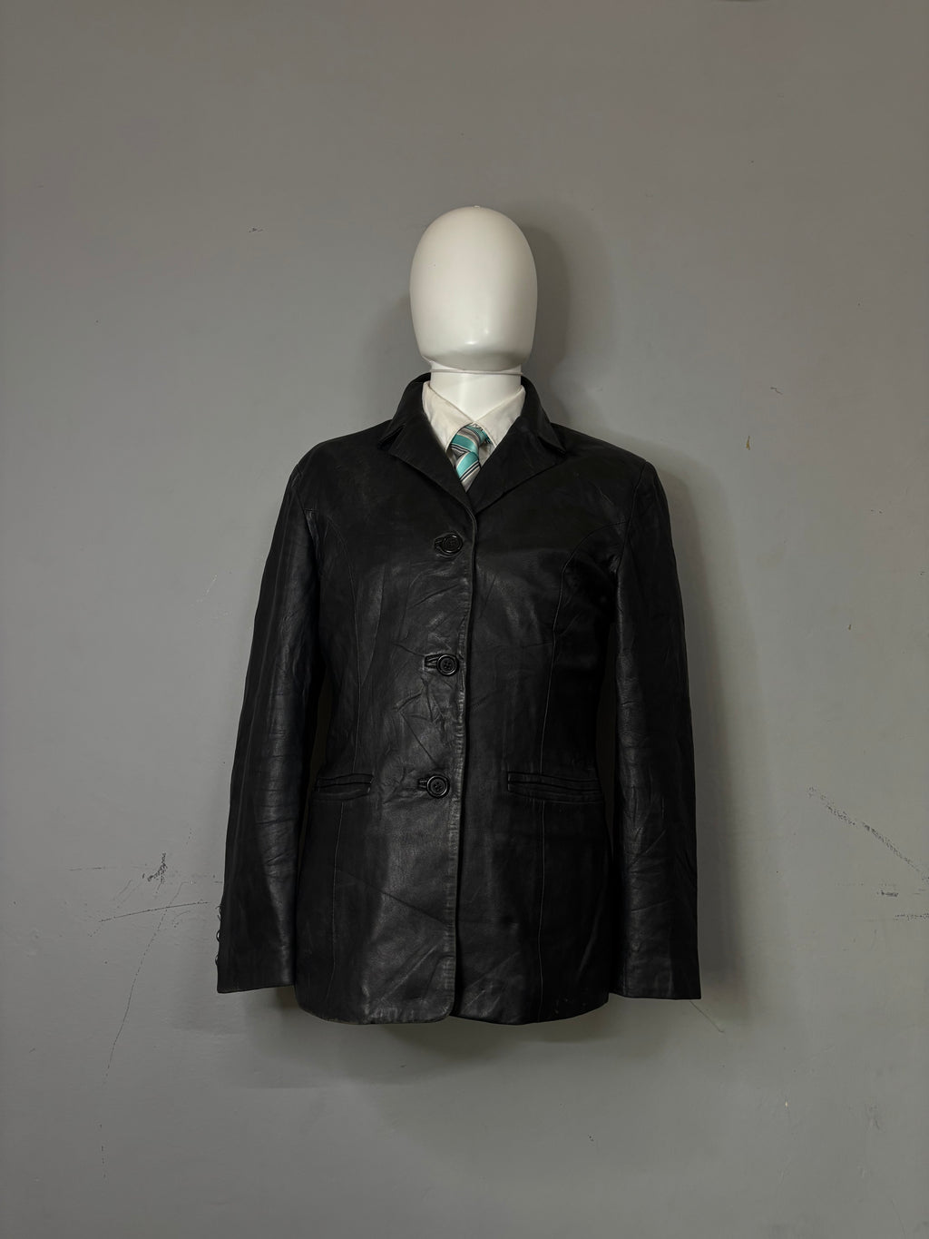 Leather Jackets Oversized Vintage Button leather