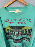 Sweatshirt Vintage Streetwear Geta new life try jesus