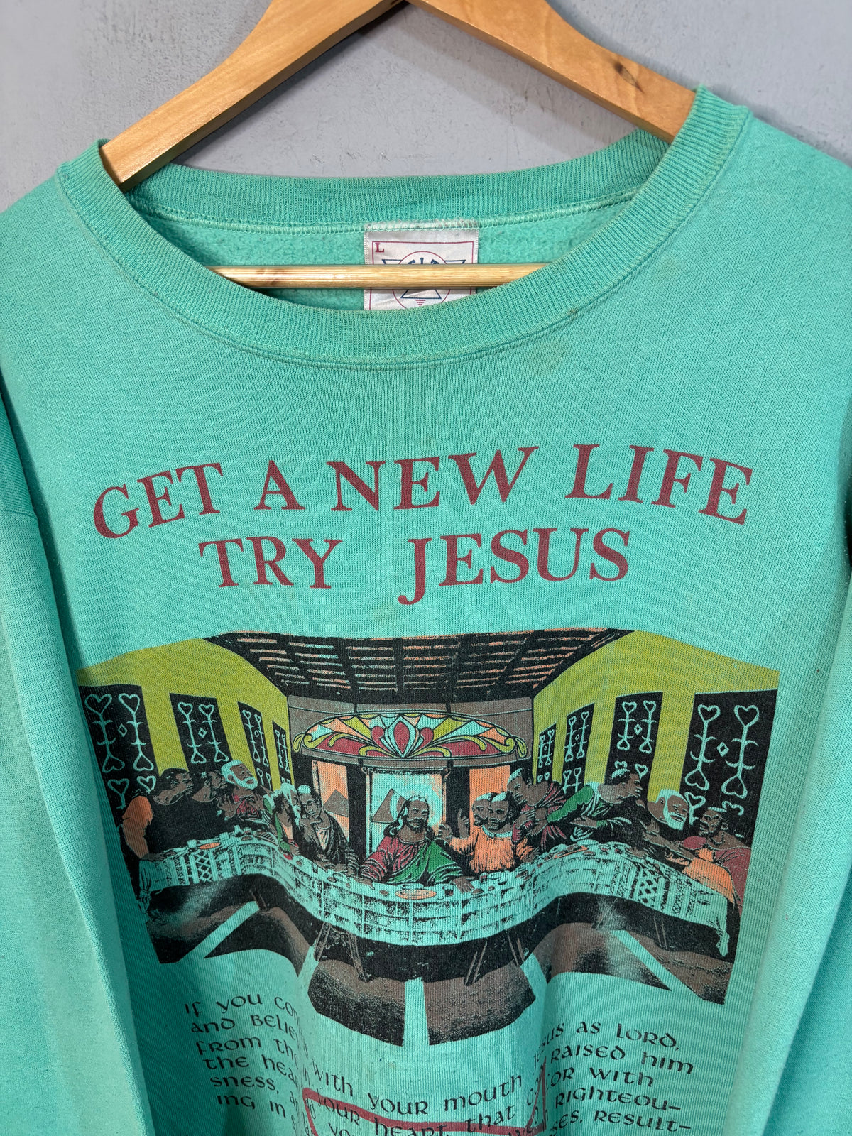 Sweatshirt Vintage Streetwear Geta new life try jesus