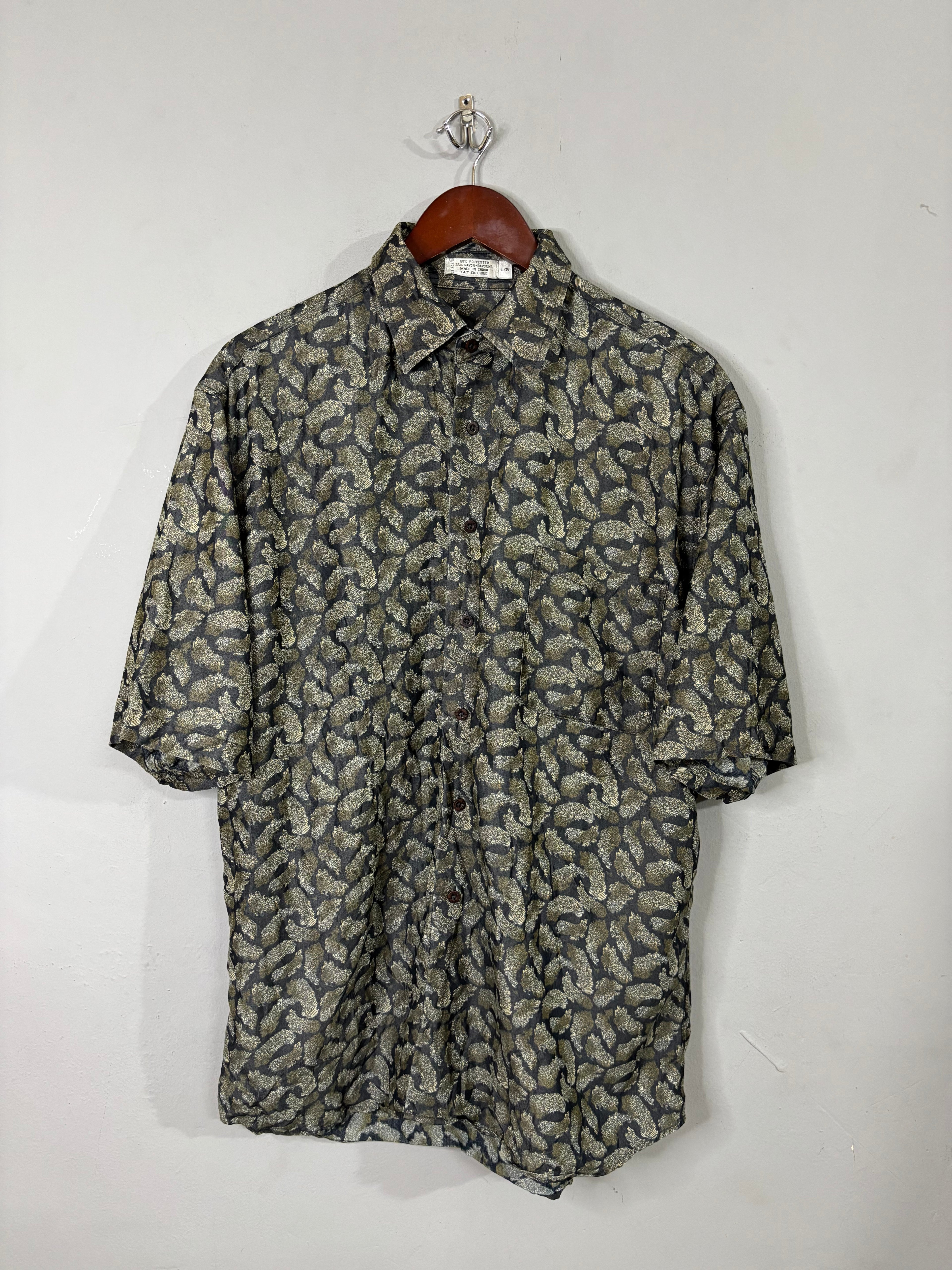 Half Sleeve Shirts Vintage Streetwear Pierre cardin