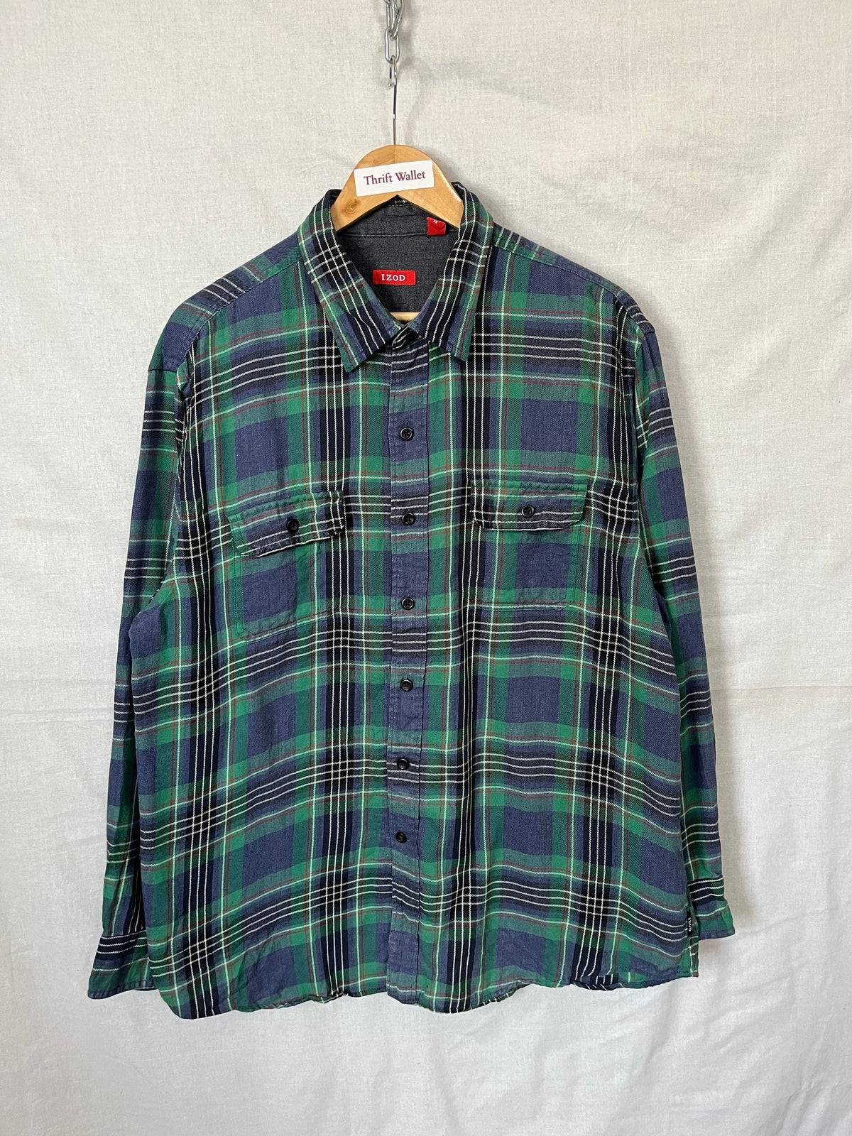 Flannel Shirt Vintage Streetwear IZOD