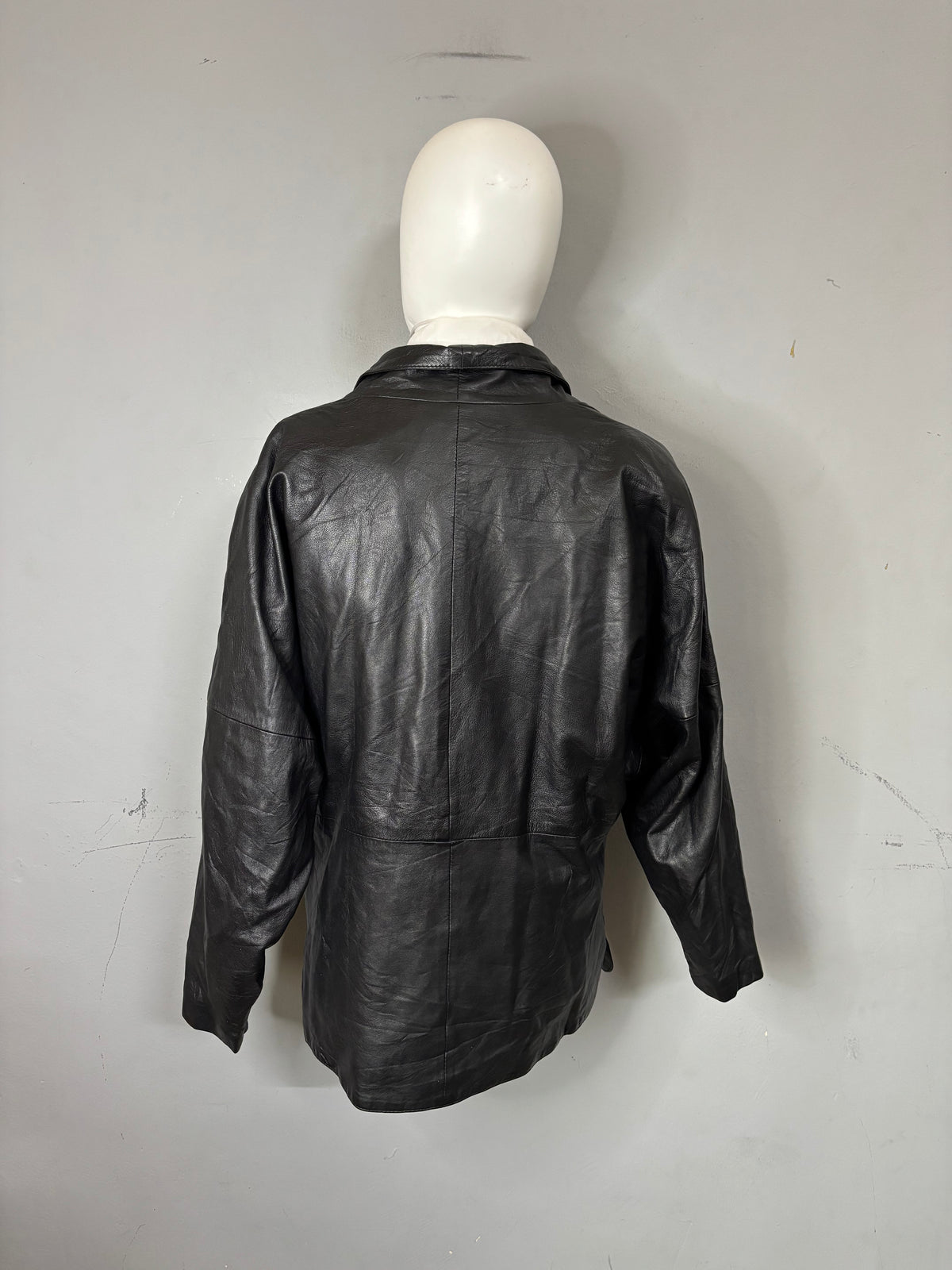 Leather Jackets Oversized Vintage Black leather