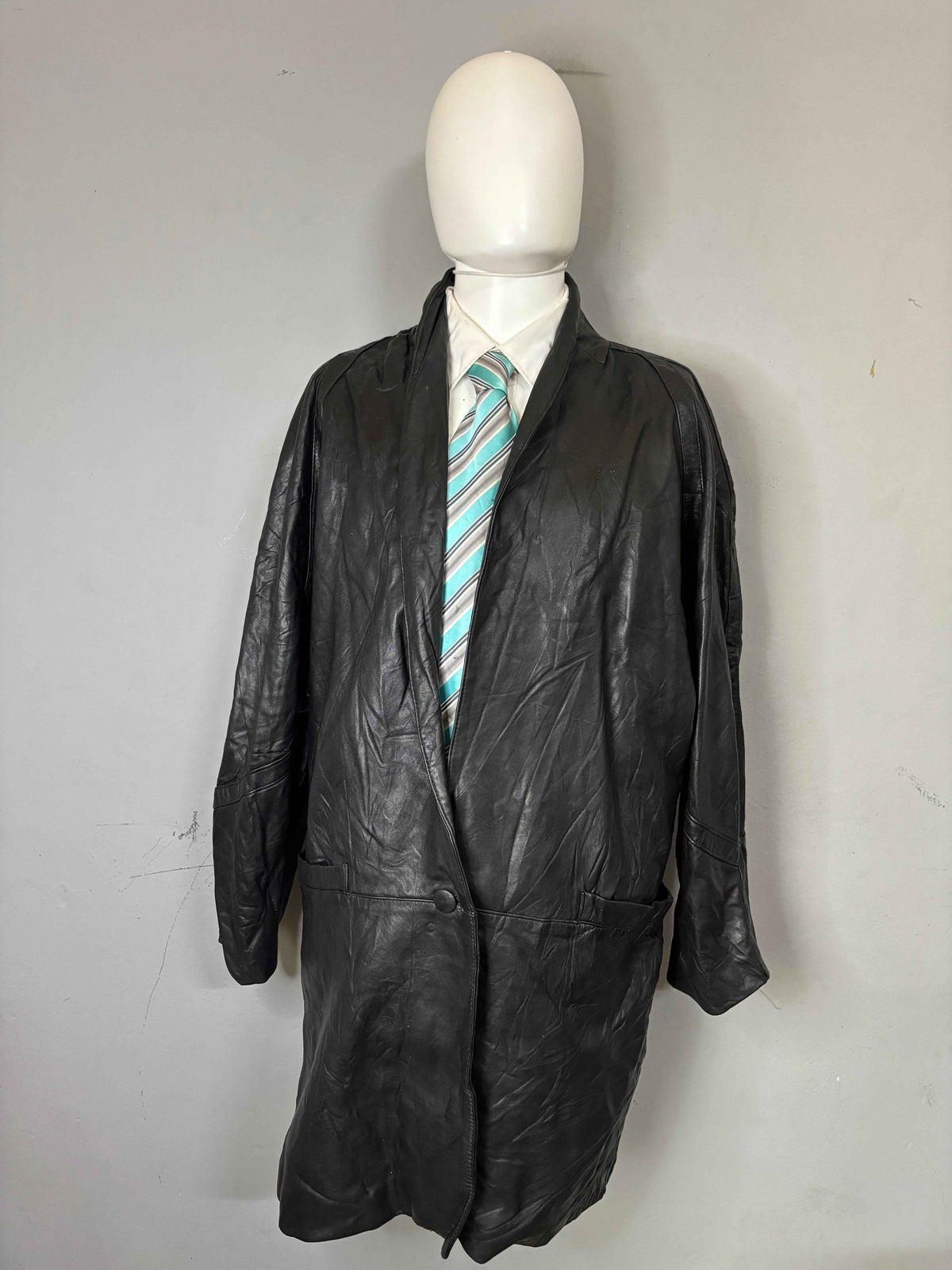 Leather Jackets Oversized Vintage Long coat