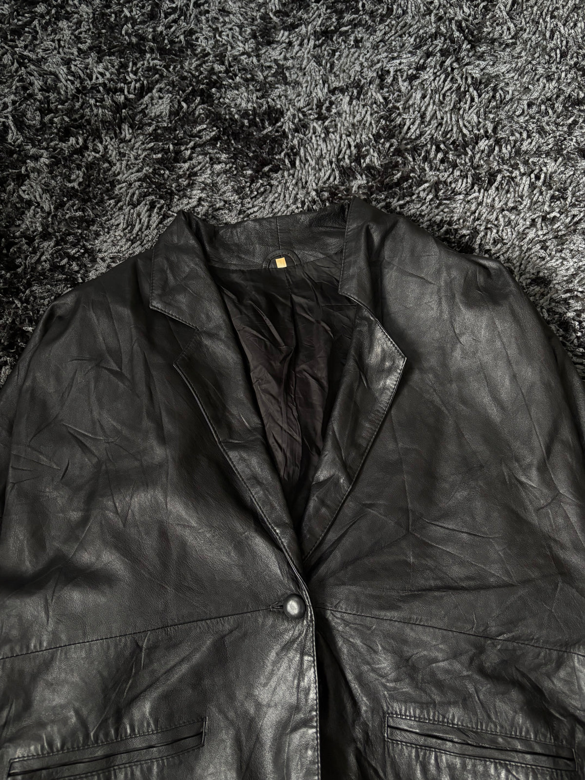 Leather Jackets Oversized Vintage Black leather