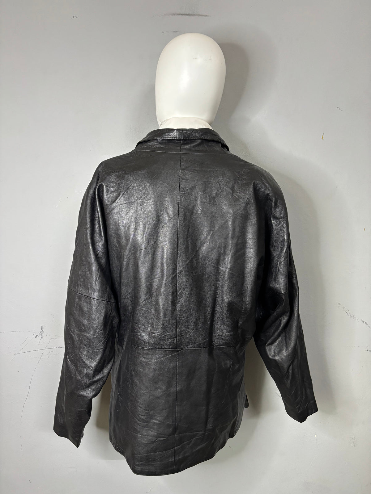 Leather Jackets Oversized Vintage Black leather