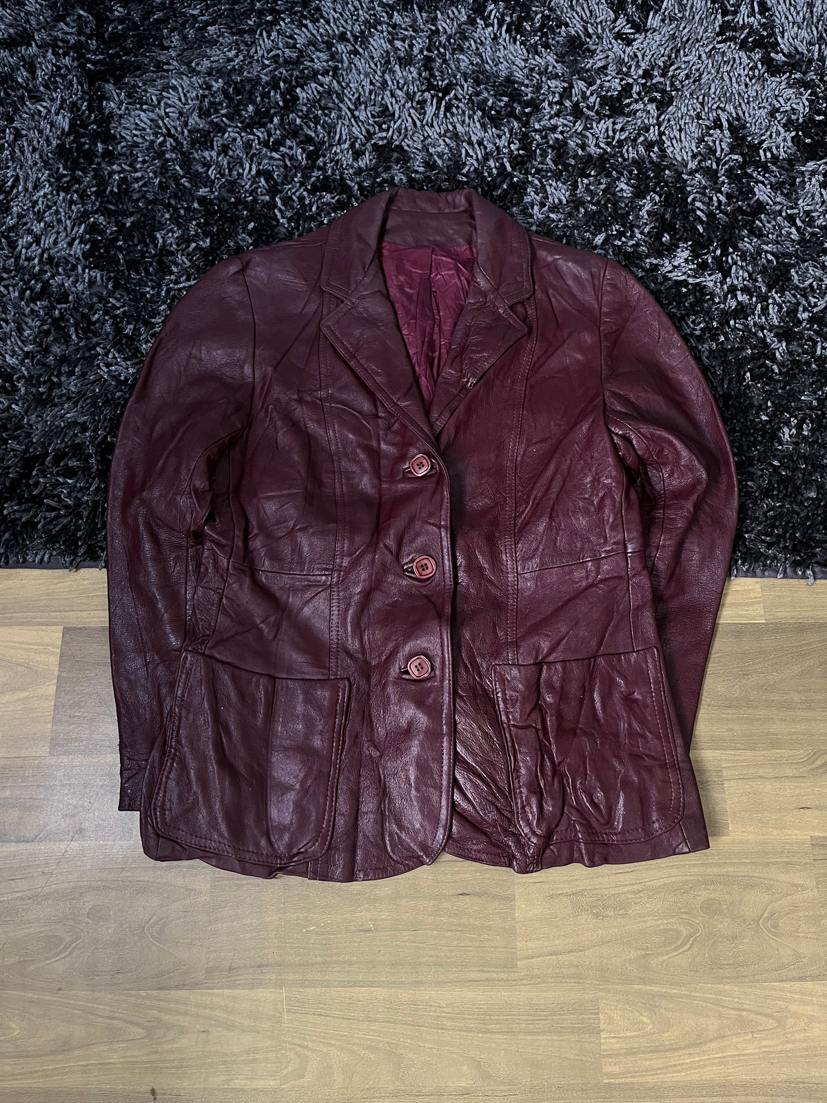Leather Jackets Oversized Streetwear Burgundy