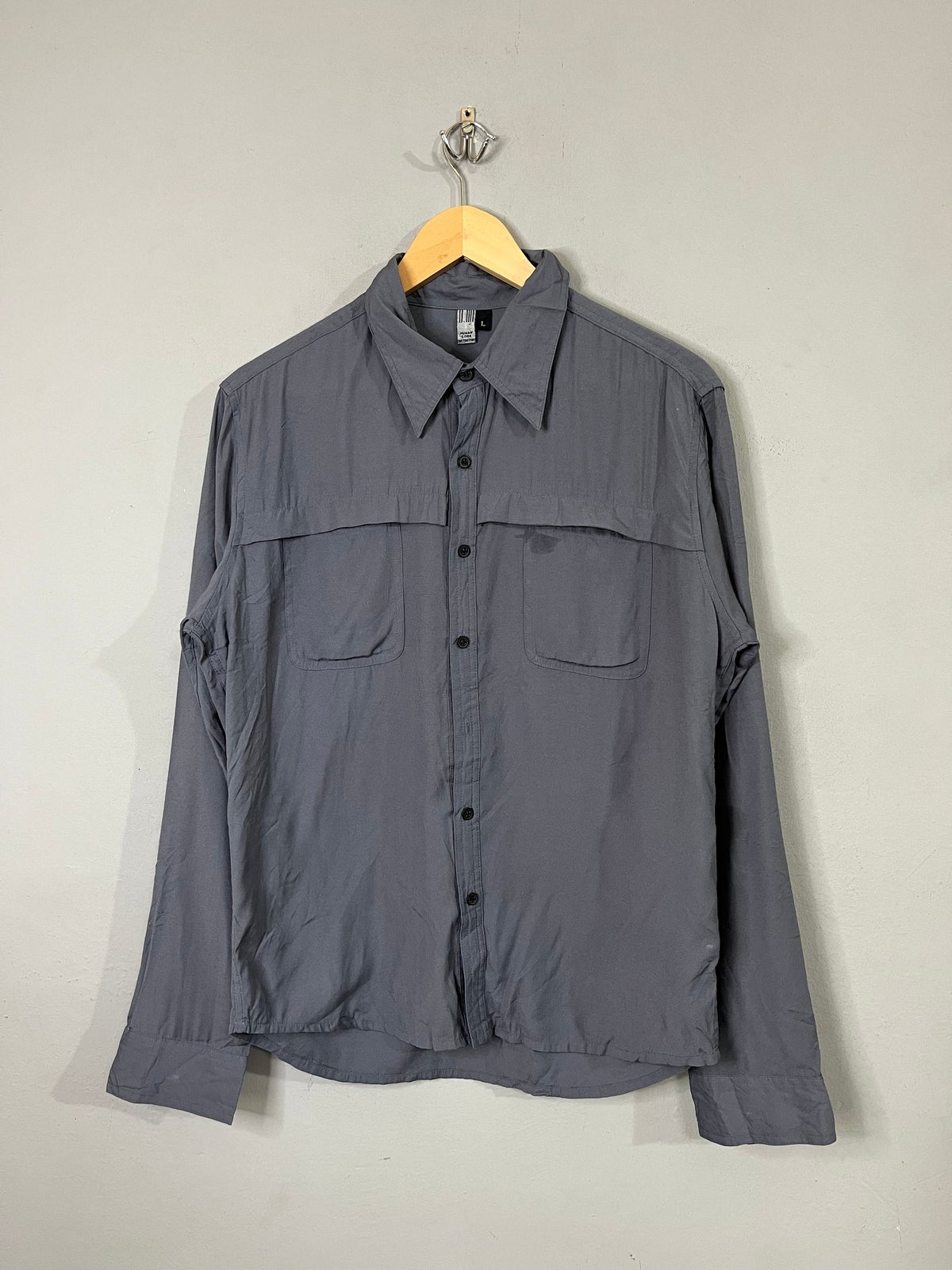 Full Sleeve Shirts Vintage Oversized Human Code