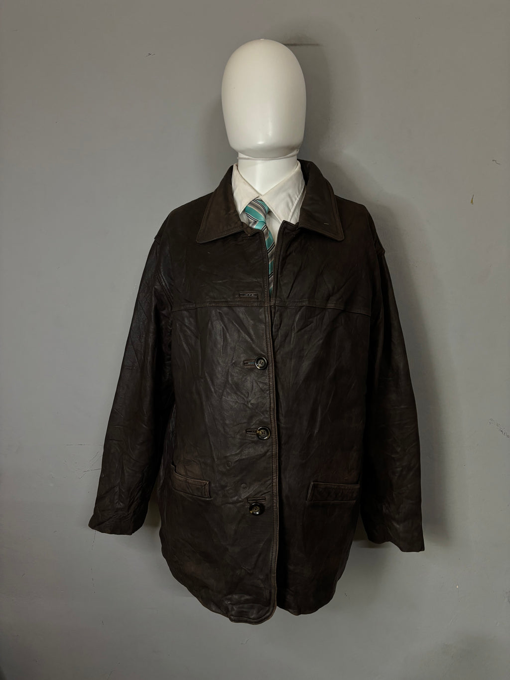 Leather Jackets Oversized Dark brown