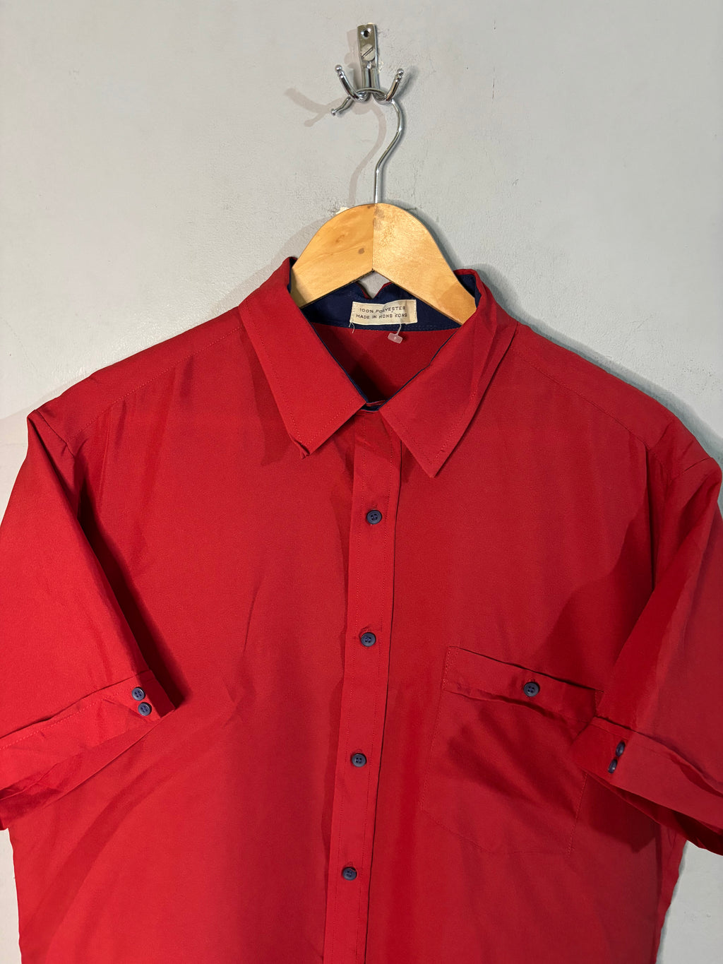 Half Sleeve Shirts Vintage Streetwear Red shirt