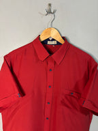 Half Sleeve Shirts Vintage Streetwear Red shirt