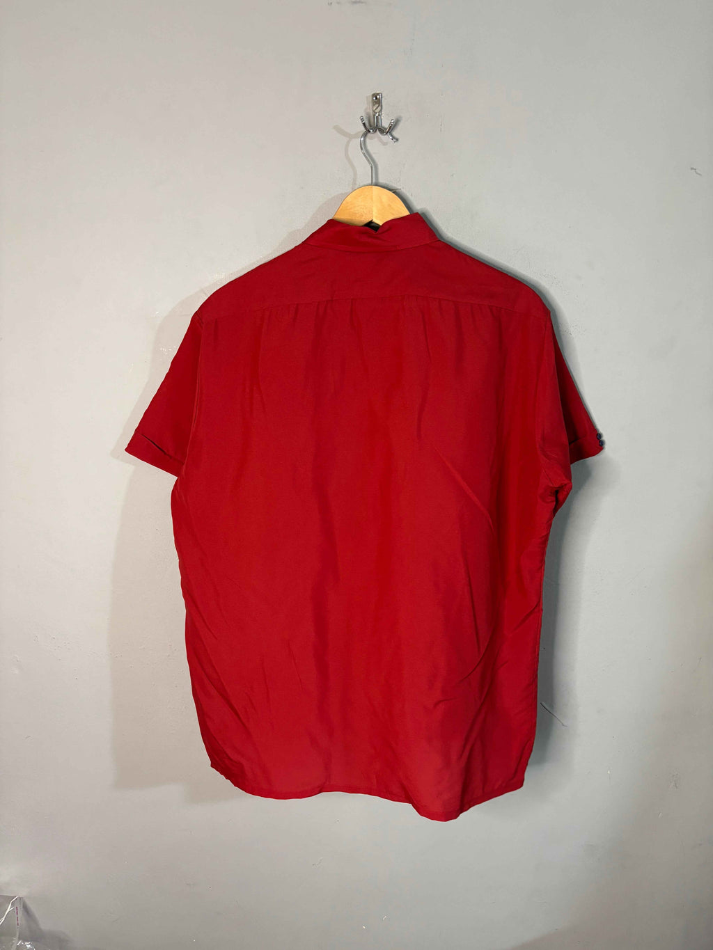 Half Sleeve Shirts Vintage Streetwear Red shirt