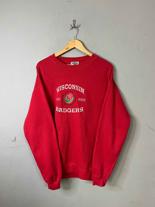 Sweatshirt Vintage Streetwear Oversized Wisconsin Badgers