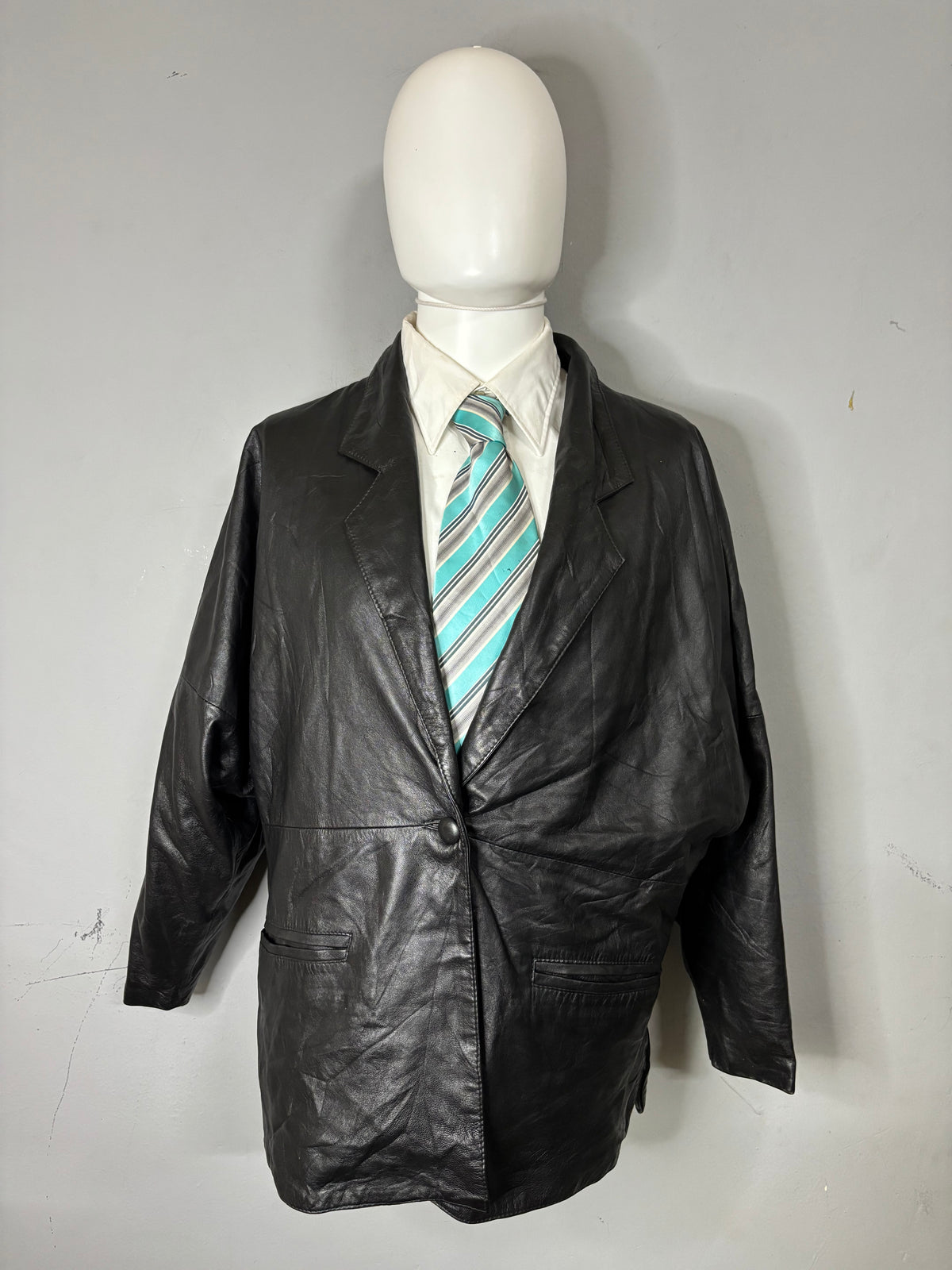 Leather Jackets Oversized Vintage Black leather