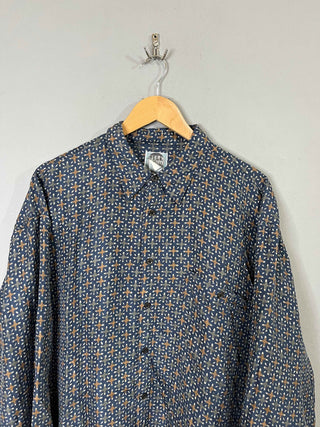 Full Sleeve Shirts Oversized Streetwear Silk uomo