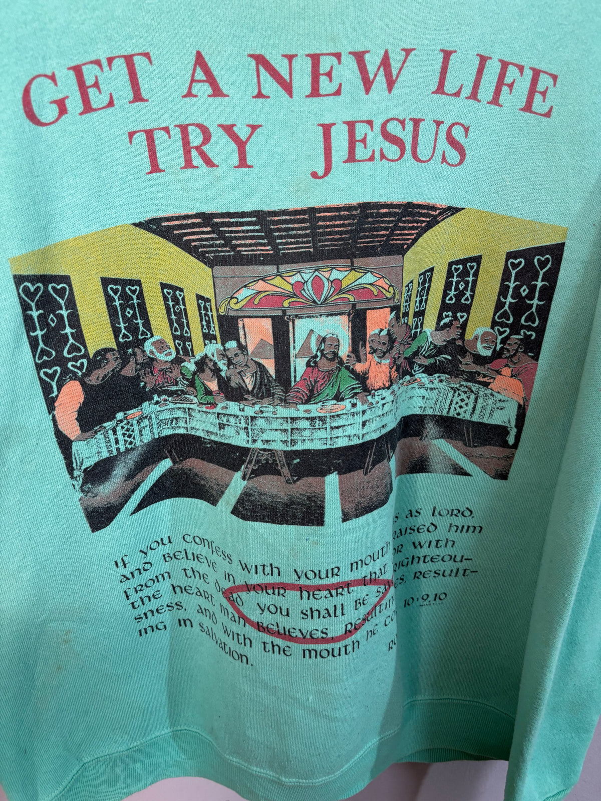 Sweatshirt Vintage Streetwear Geta new life try jesus