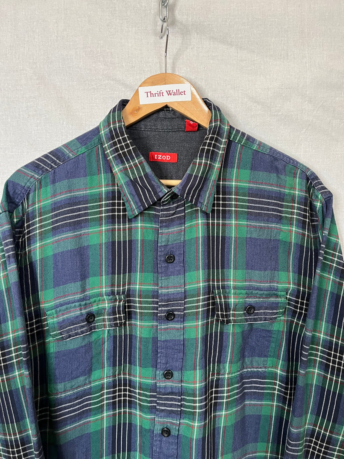 Flannel Shirt Vintage Streetwear IZOD