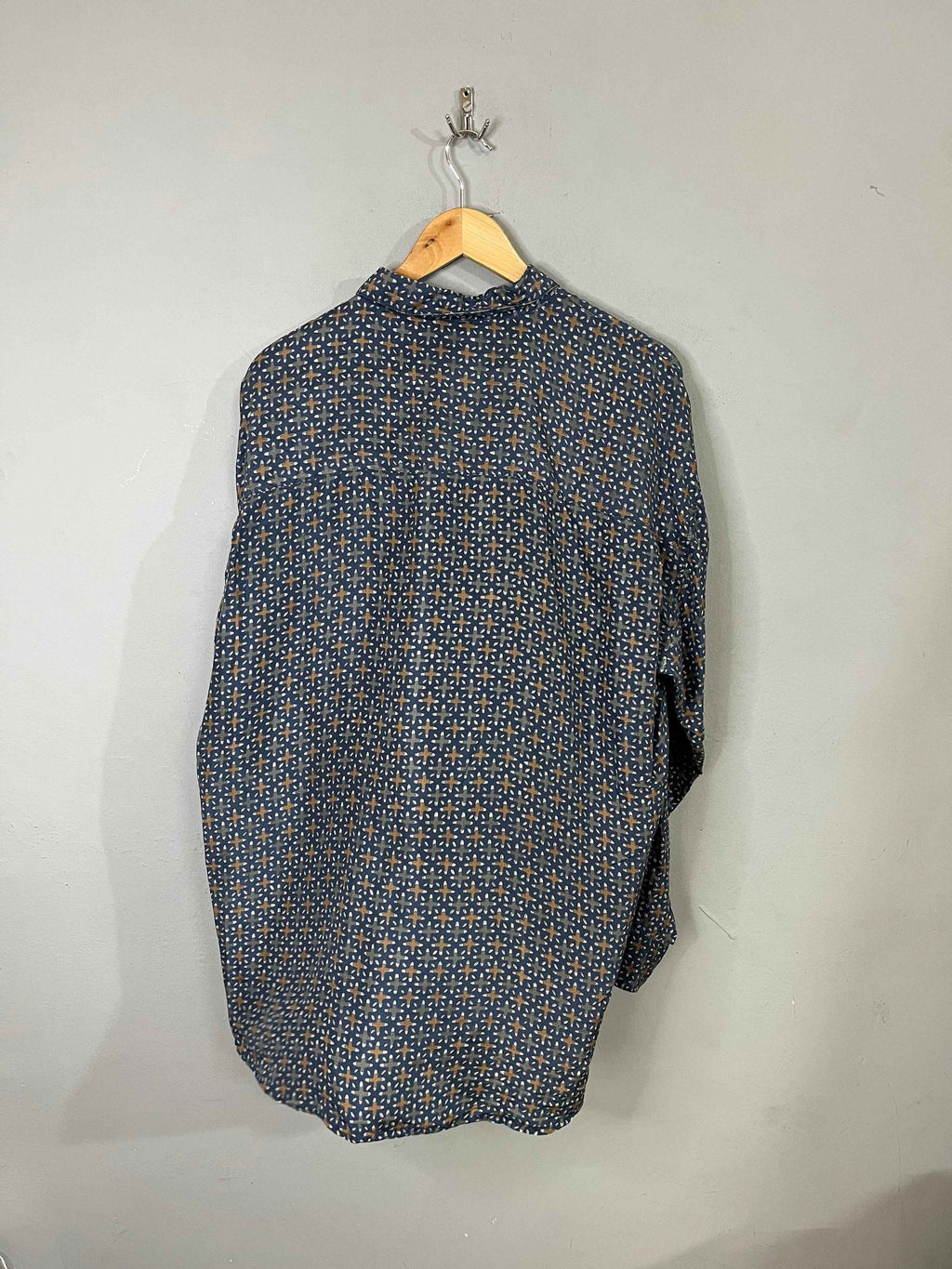 Full Sleeve Shirts Oversized Streetwear Silk uomo