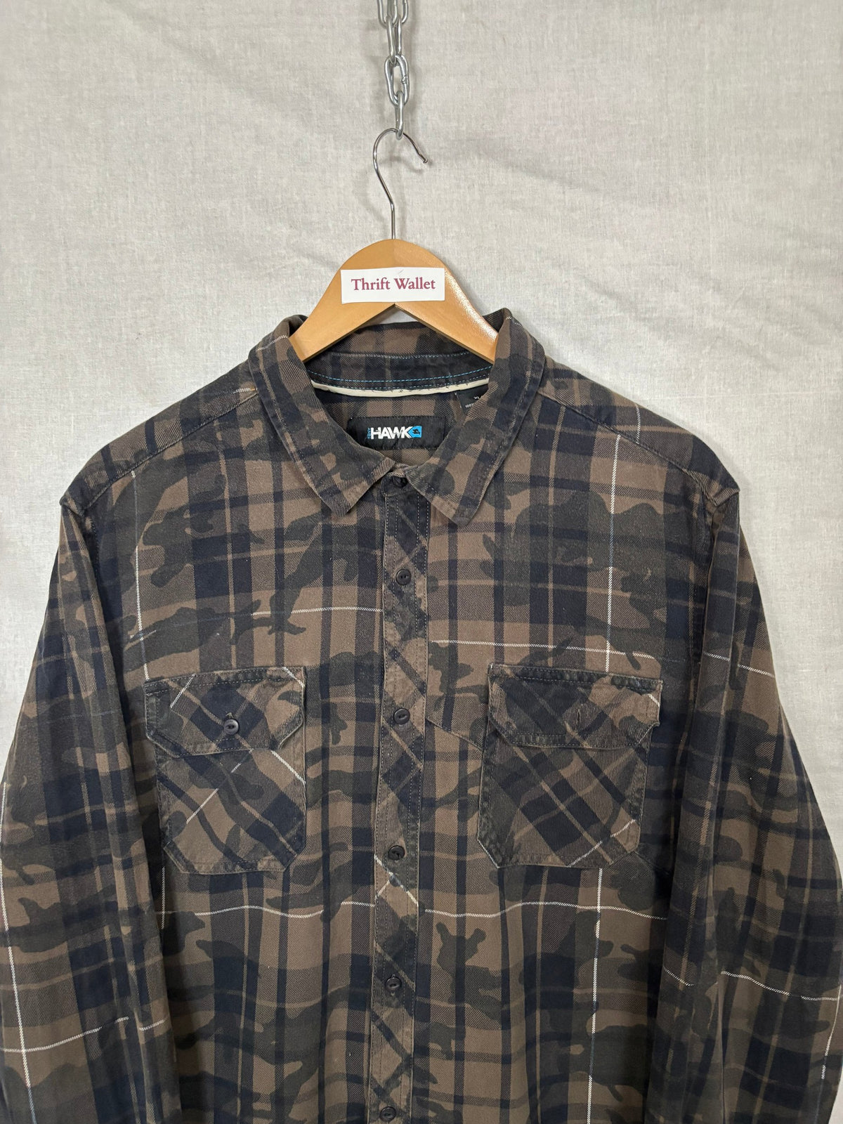 Flannel Shirt Vintage Streetwear Hawks