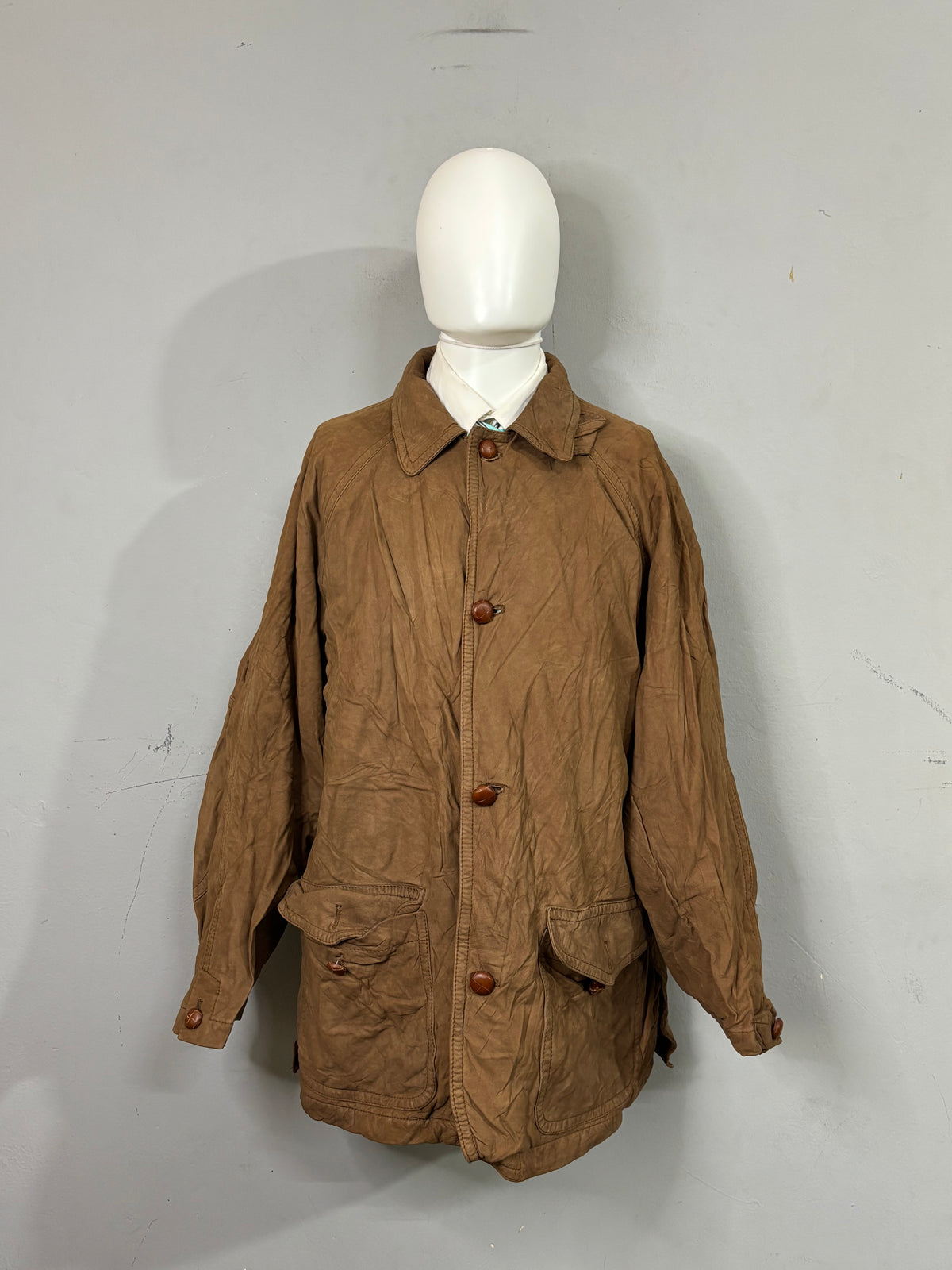 Leather Jackets Vintage Streetwear Oversized Long leather coat