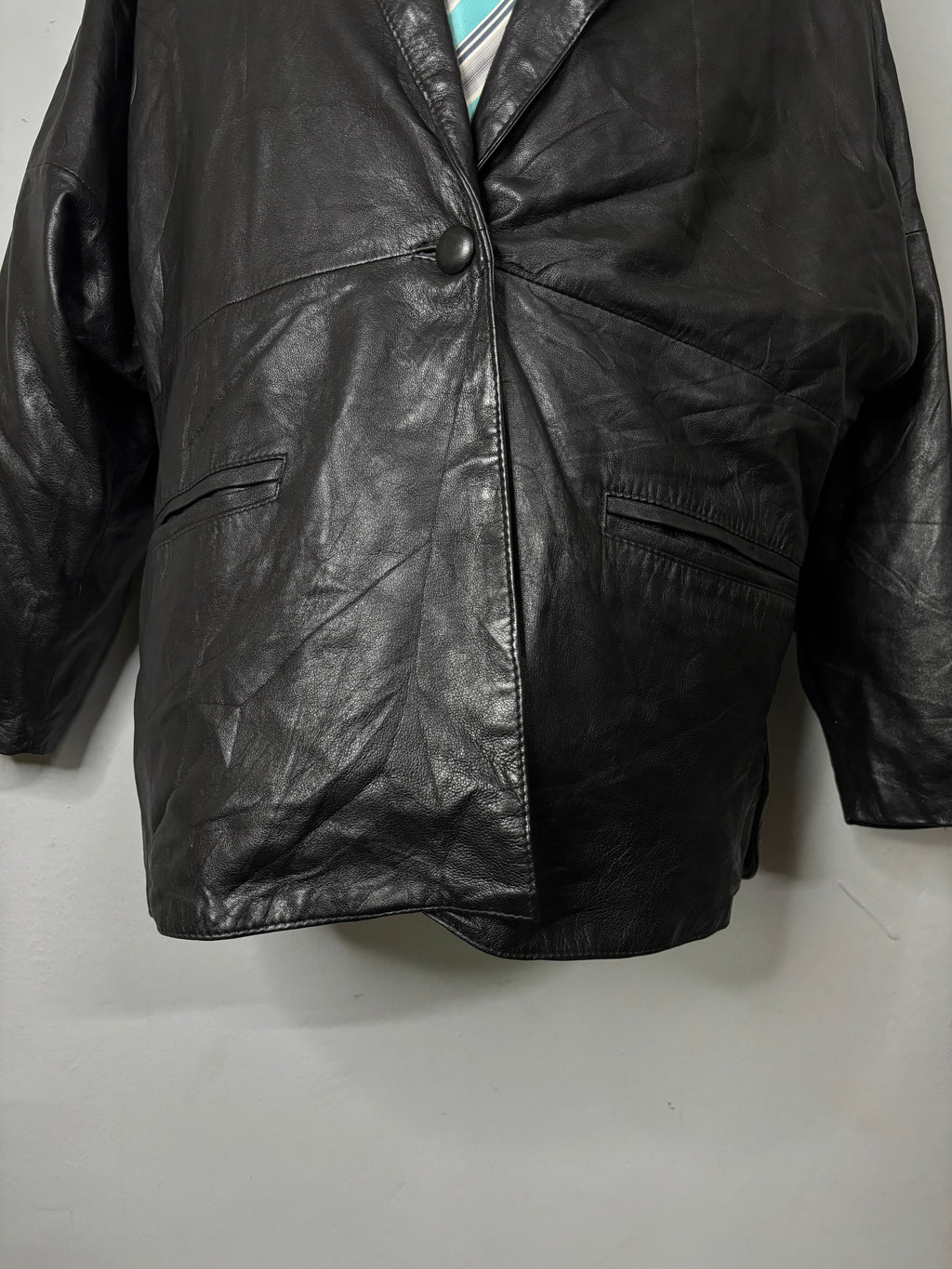 Leather Jackets Oversized Vintage Black leather