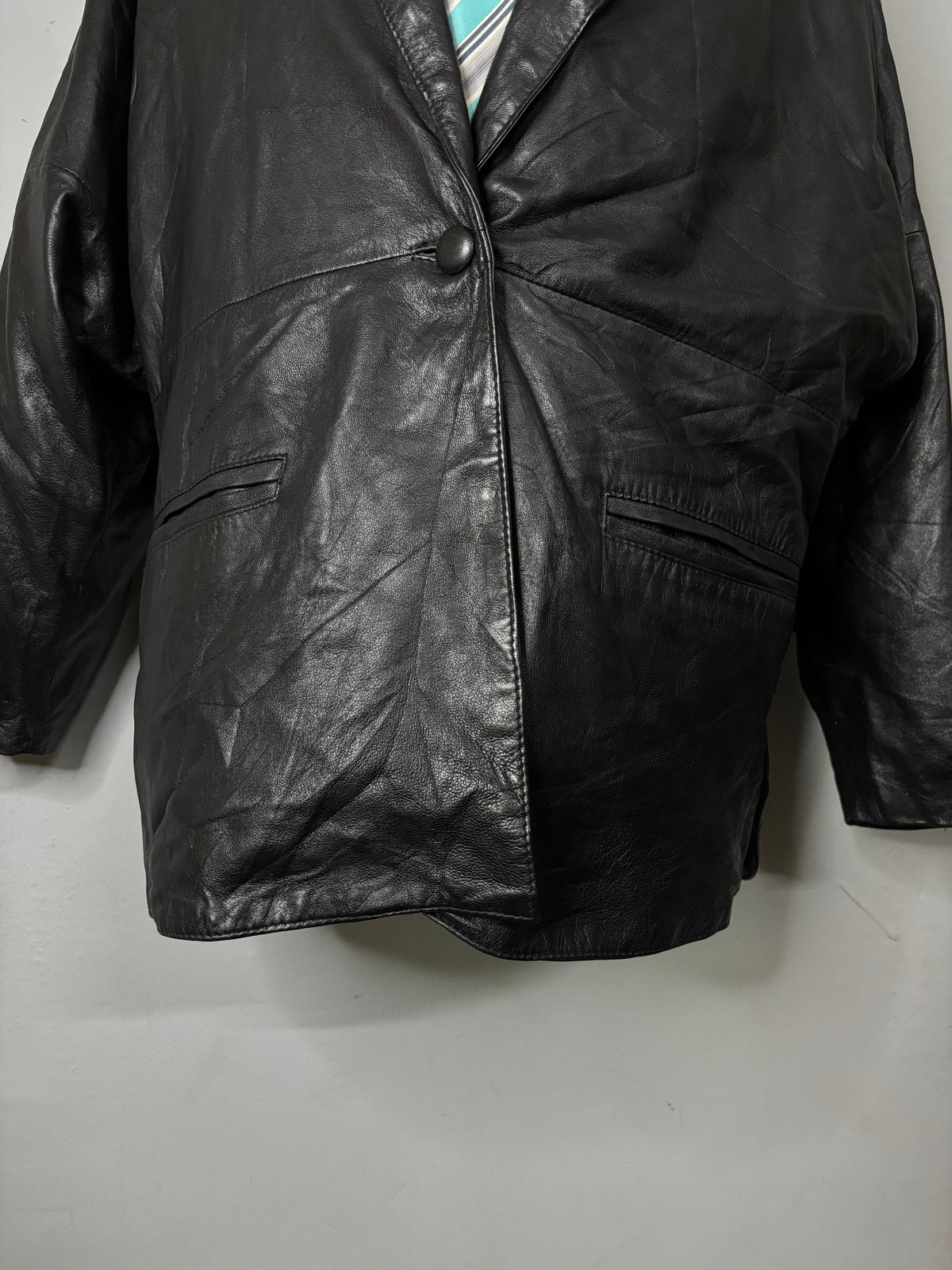 Leather Jackets Oversized Vintage Black leather