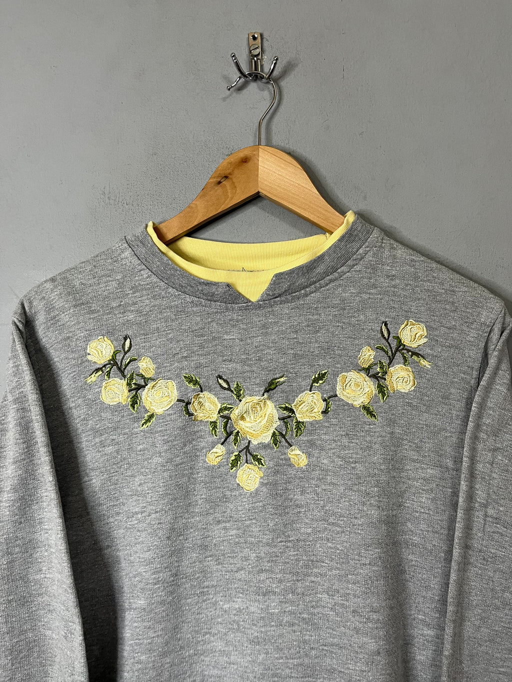 Sweatshirt Vintage Streetwear Oversized Yellow roses