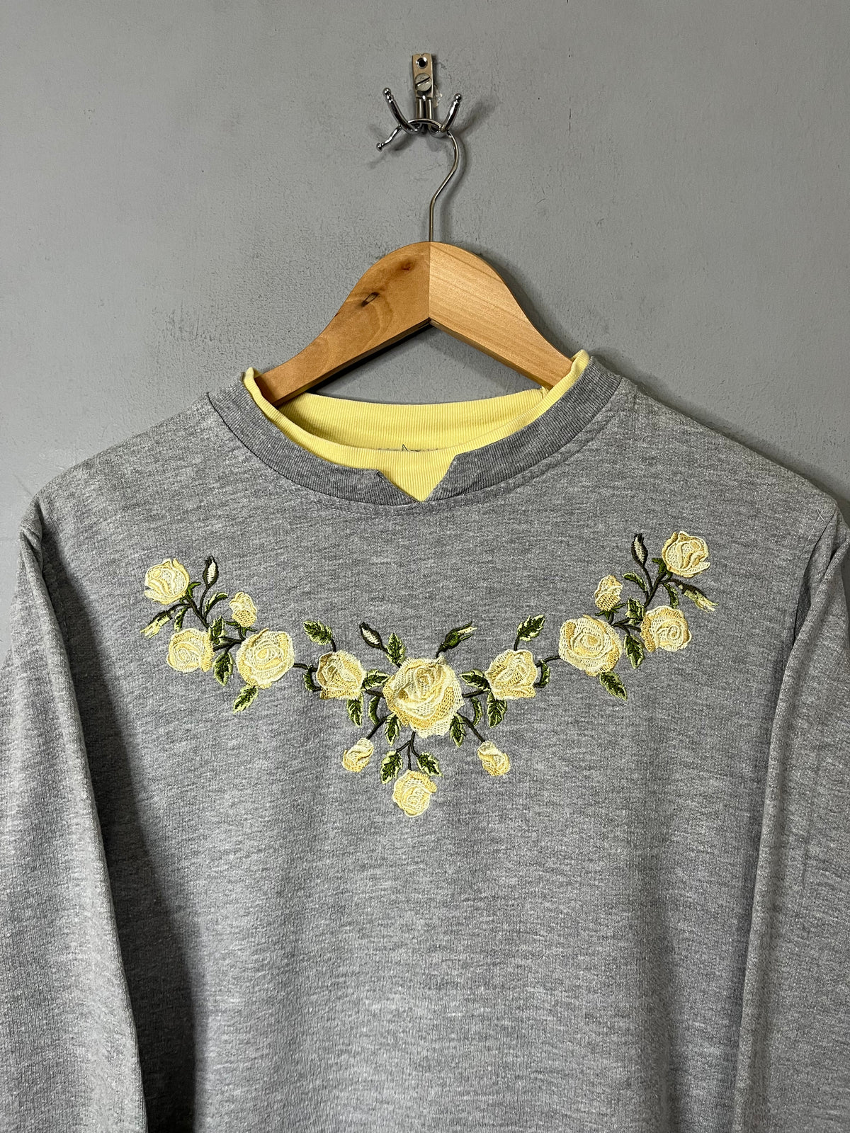 Sweatshirt Vintage Streetwear Oversized Yellow roses
