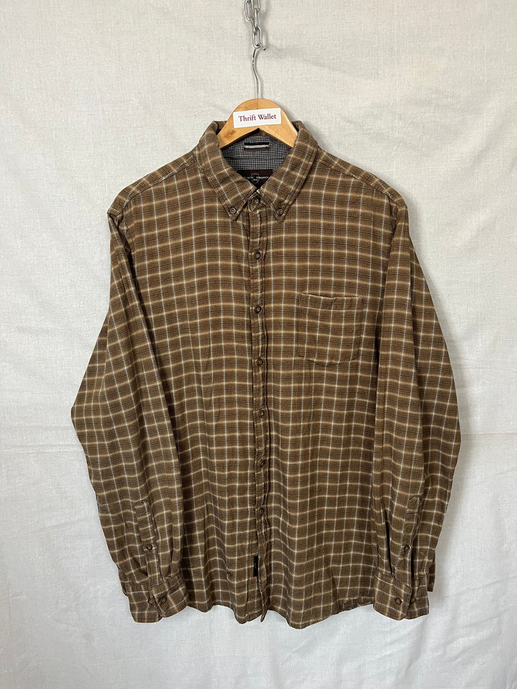 Flannel Shirt Vintage Streetwear Black Brown