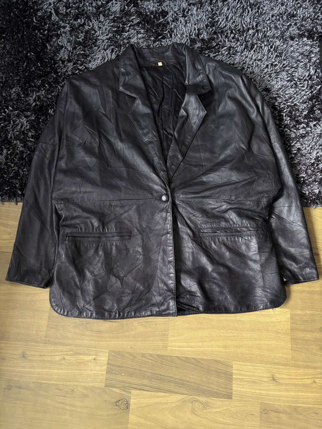 Leather Jackets Oversized Vintage Black leather