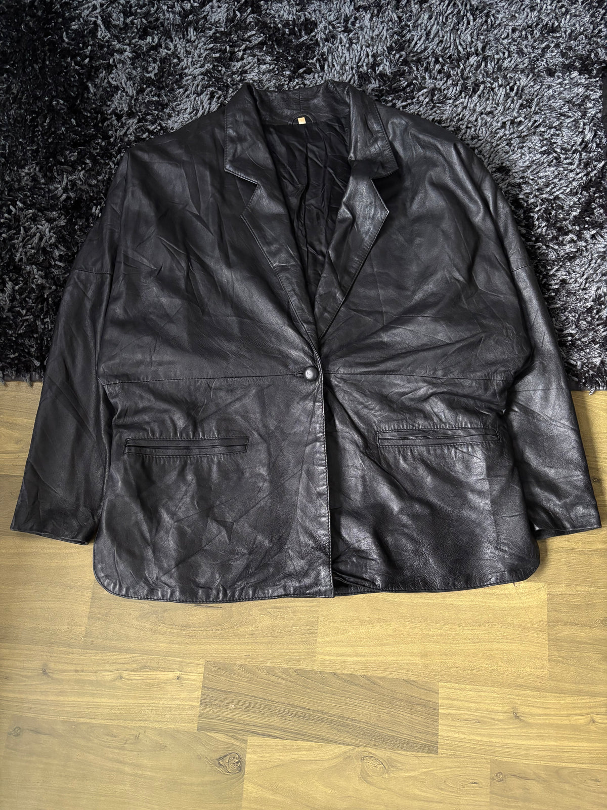 Leather Jackets Oversized Vintage Black leather