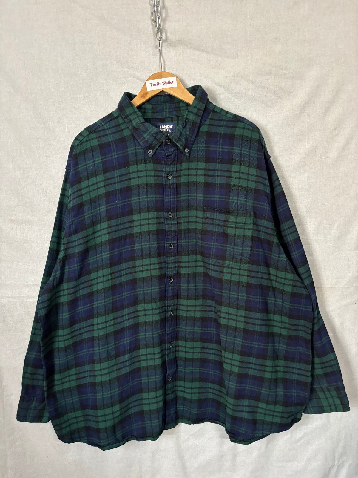 Flannel Shirt Vintage Streetwear Lands End