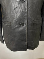 Leather Jackets Oversized Vintage Button leather